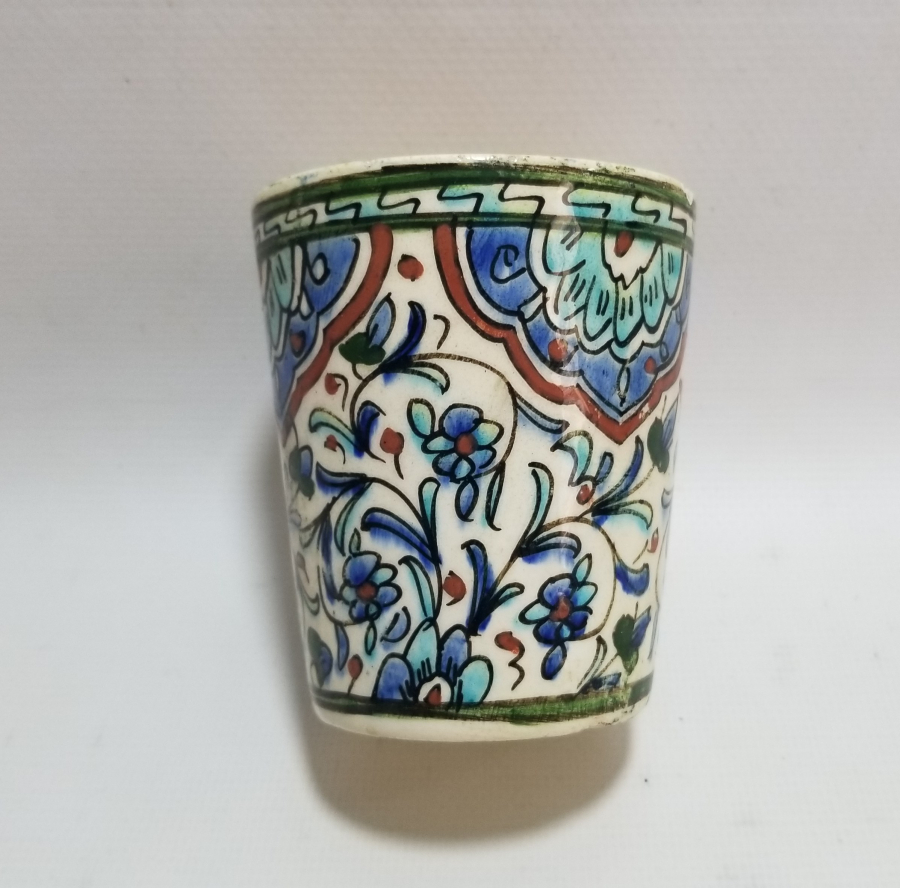 OSMANLI DÖNEMİ EL BOYAMA NADİR KÜTAHYA BARDAK