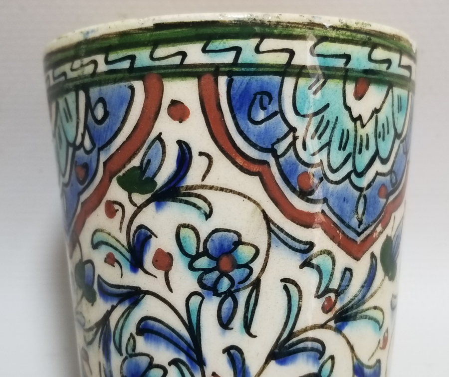 OSMANLI DÖNEMİ EL BOYAMA NADİR KÜTAHYA BARDAK