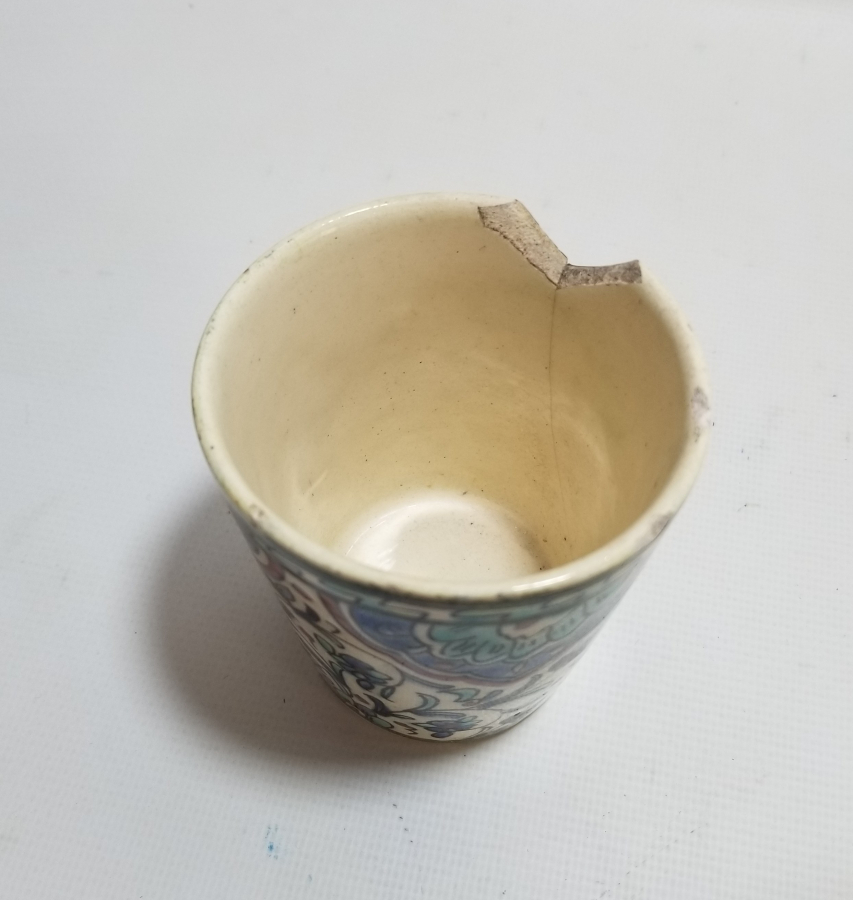 OSMANLI DÖNEMİ EL BOYAMA NADİR KÜTAHYA BARDAK