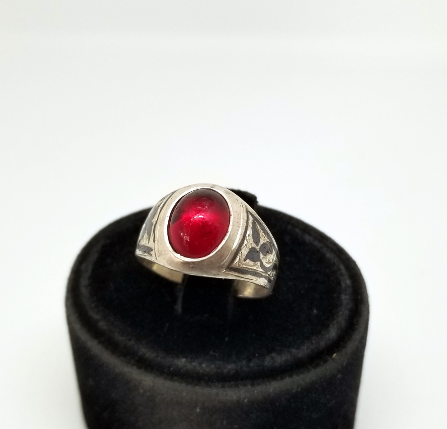 ÖZEL YAPIM SAVAT İŞÇİLİKLİ SİYAH AKİK YÜZÜK