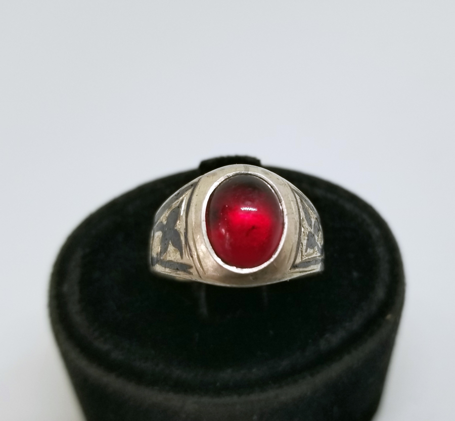 ÖZEL YAPIM SAVAT İŞÇİLİKLİ SİYAH AKİK YÜZÜK