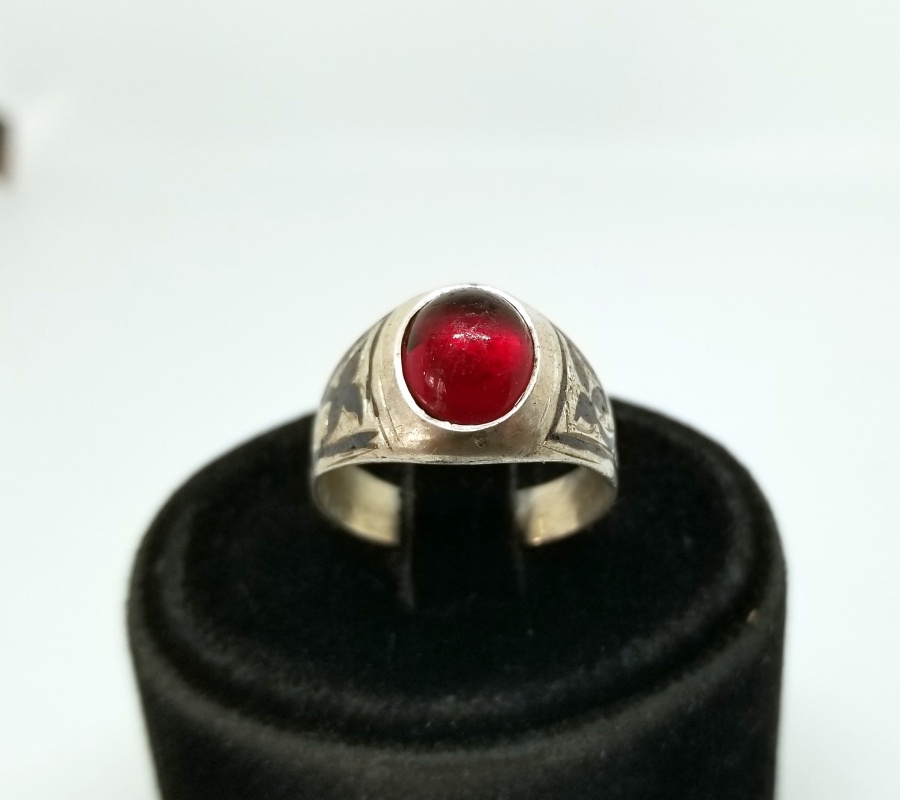 ÖZEL YAPIM SAVAT İŞÇİLİKLİ SİYAH AKİK YÜZÜK