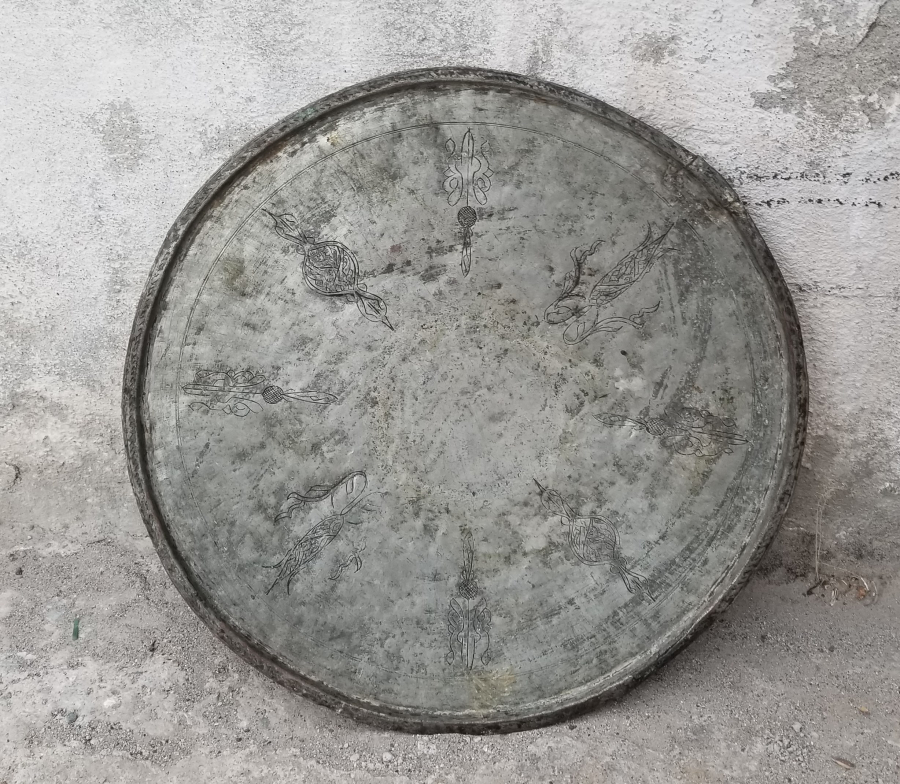 OSMANLI DÖNEMİ ÜZERİ İŞLEMELİ BAKIR SİNİ