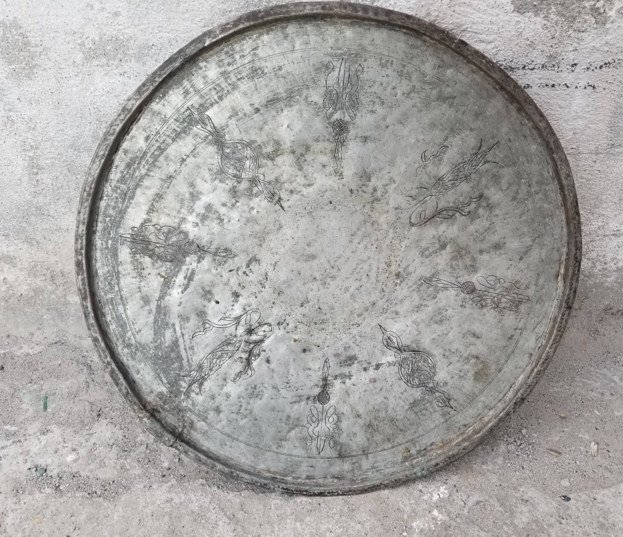 OSMANLI DÖNEMİ ÜZERİ İŞLEMELİ BAKIR SİNİ