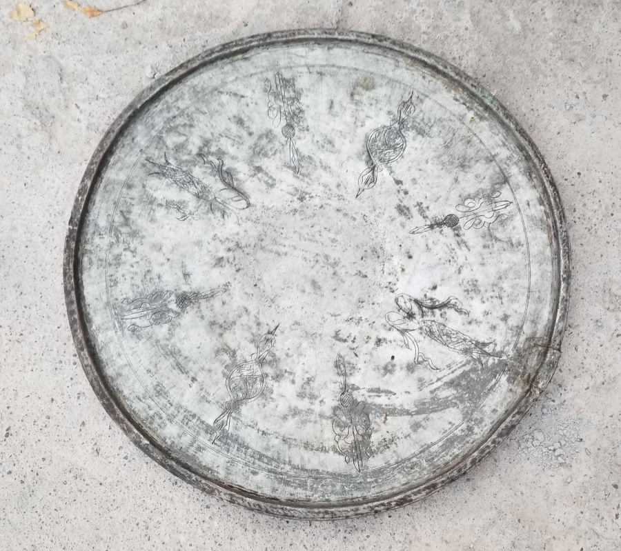 OSMANLI DÖNEMİ ÜZERİ İŞLEMELİ BAKIR SİNİ