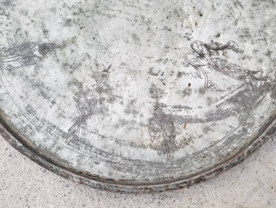 OSMANLI DÖNEMİ ÜZERİ İŞLEMELİ BAKIR SİNİ