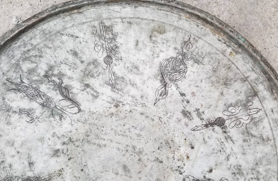 OSMANLI DÖNEMİ ÜZERİ İŞLEMELİ BAKIR SİNİ