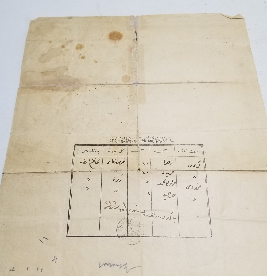 OSMANLI DÖNEMİ NADİR MÜRUR TEZKERESİ