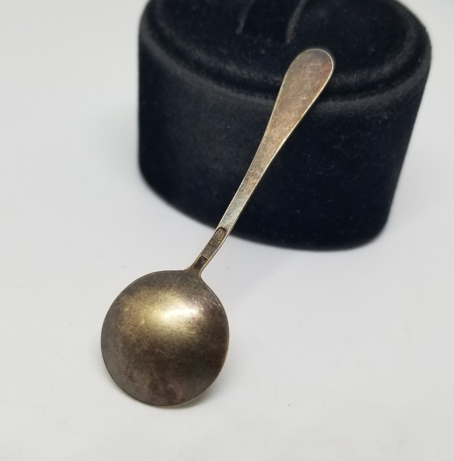 ORAK ÇEKİÇ DAMGALI ANTİKA RUS GÜMÜŞ HAYVAR KAŞIĞI