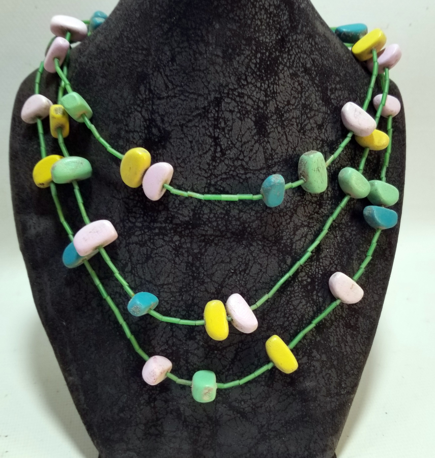 EL BOYAMA DOĞAL TAŞLI GERDANLIK