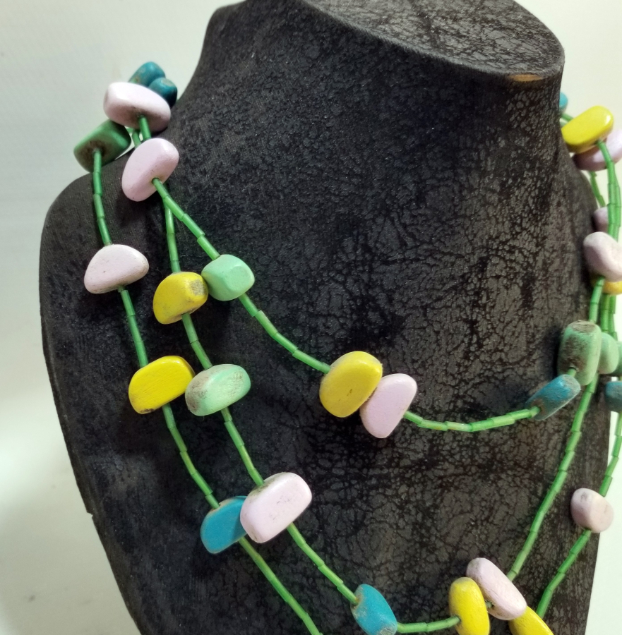 EL BOYAMA DOĞAL TAŞLI GERDANLIK