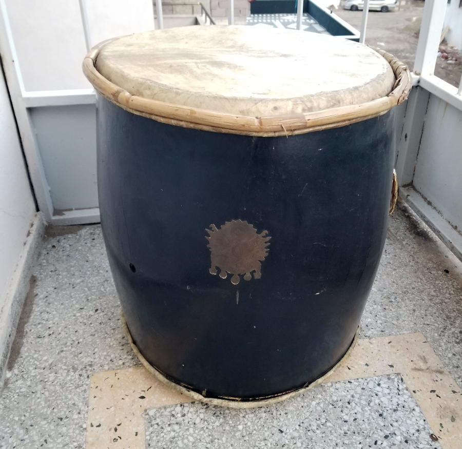 OSMANLI DEVLET ARMASI VE MUZİKA-İ HÜMAYUN AMBLEMLİ ÇOK NADİR MEHTERAN DAVULU