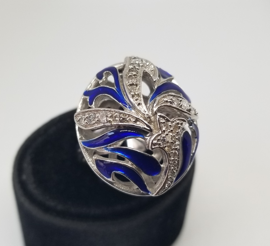 PIRLANTA TAŞLI MİNELİ YÜZÜK