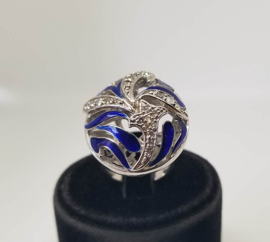 PIRLANTA TAŞLI MİNELİ YÜZÜK