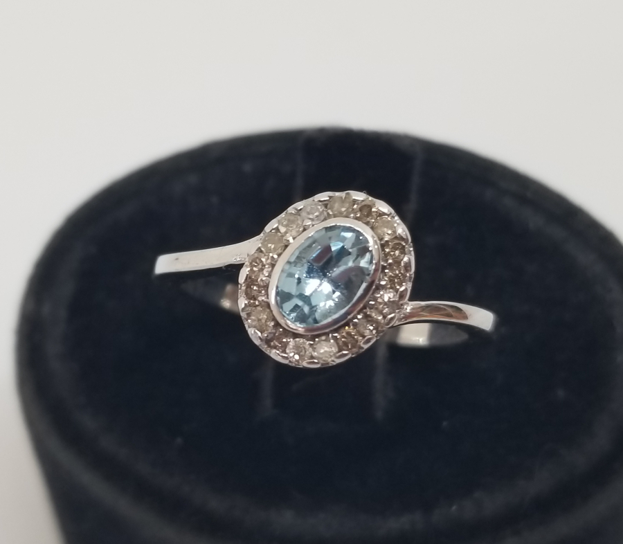 PIRLANTA VE RENKLİ AMETİST TAŞLI OVAL MODEL YÜZÜK