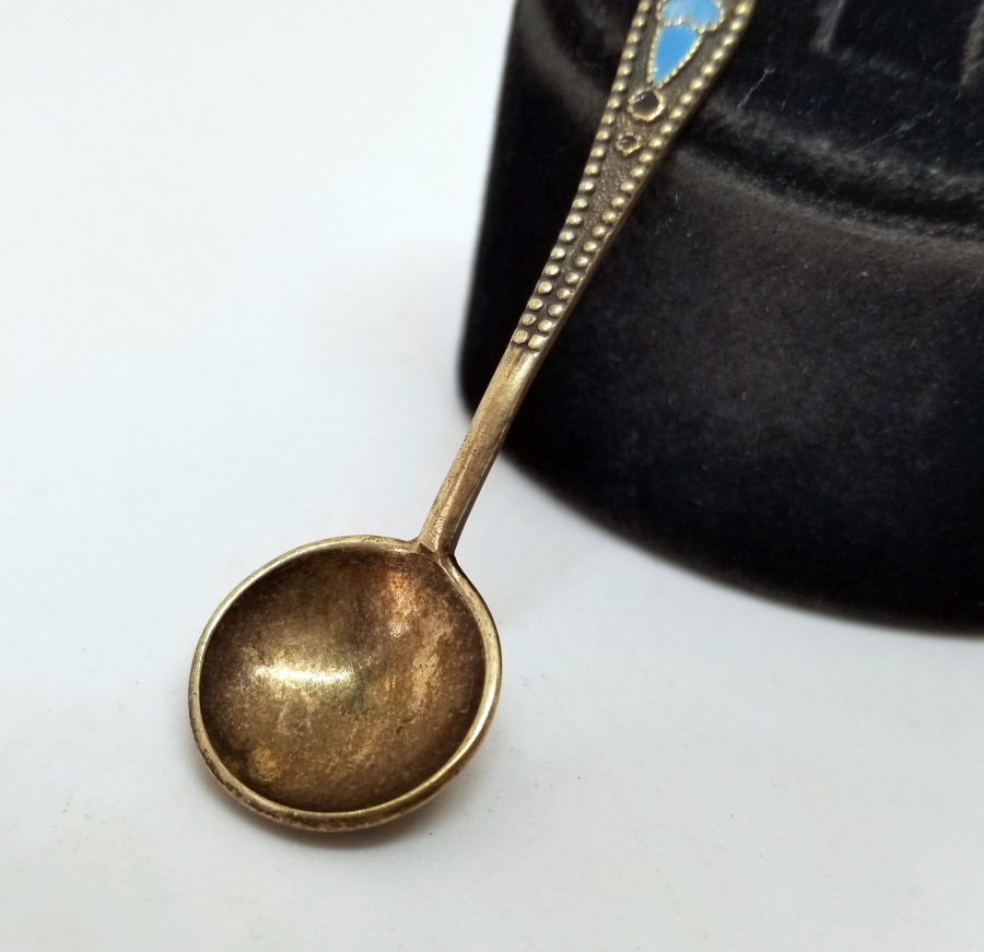 ORAK ÇEKİÇ DAMGALI ANTİKA RUS GÜMÜŞ HAYVAR KAŞIĞI