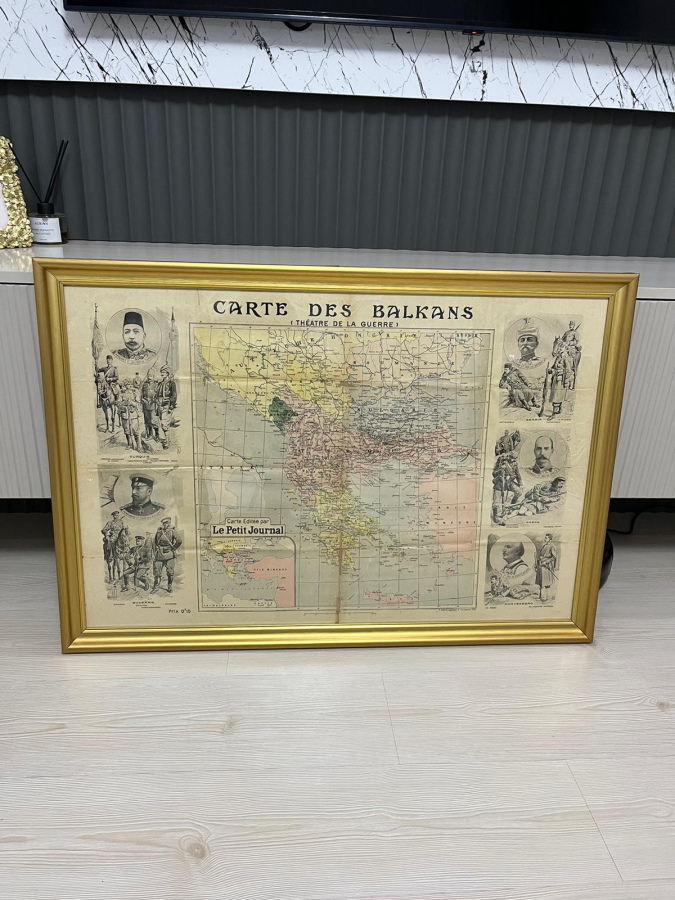 MEHMET REŞAD HAN GÖRSELLİ OSMANLI DÖNEMİ NADİR BALKAN HARİTASI