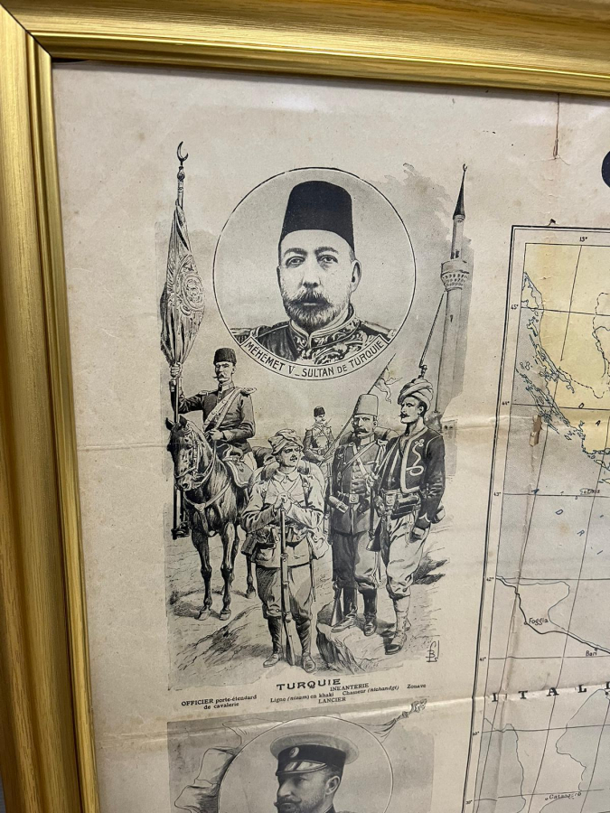 MEHMET REŞAD HAN GÖRSELLİ OSMANLI DÖNEMİ NADİR BALKAN HARİTASI