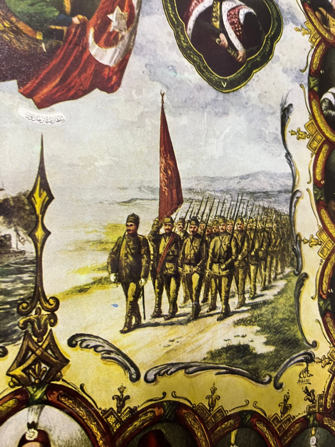 PADİŞAH VAHDEDDİN HAN DÖNEMİ ÇOK NADİR OSMANLI PADİŞAHLARINI GÖSTERİR RENKLİ BASKI SOY AĞACI PANO