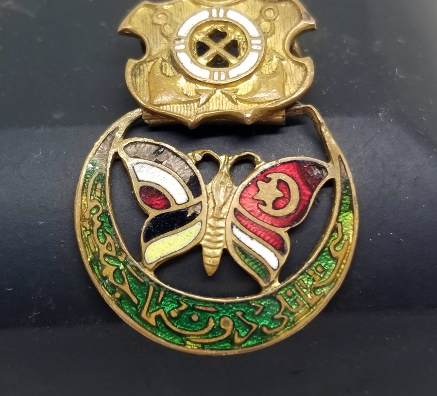 1. DÜNYA SAVAŞI DÖNEMİ OSMANLI DONANMA CEMİYETİ YAZILI MİNELİ İTTİFAK ROZET