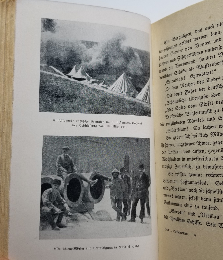 1. DÜNYA SAVAŞI DÖNEMİ İÇİ GRAVÜRLÜ ÇANAKKALE CEPHESİ KONULU ALMAN BASKISI KİTAP