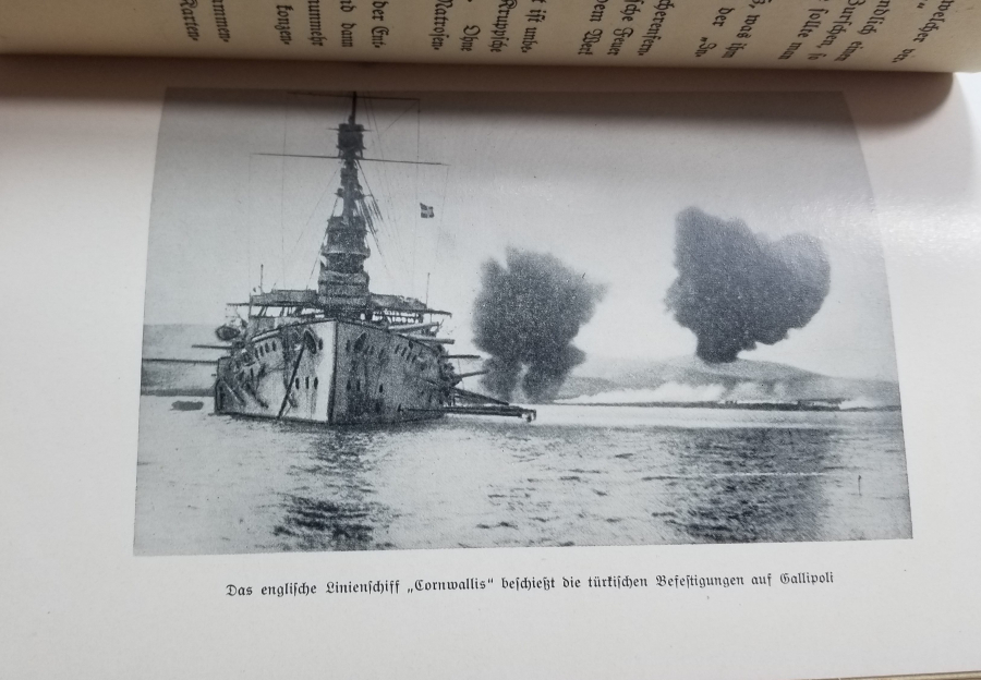 1. DÜNYA SAVAŞI DÖNEMİ İÇİ GRAVÜRLÜ ÇANAKKALE CEPHESİ KONULU ALMAN BASKISI KİTAP