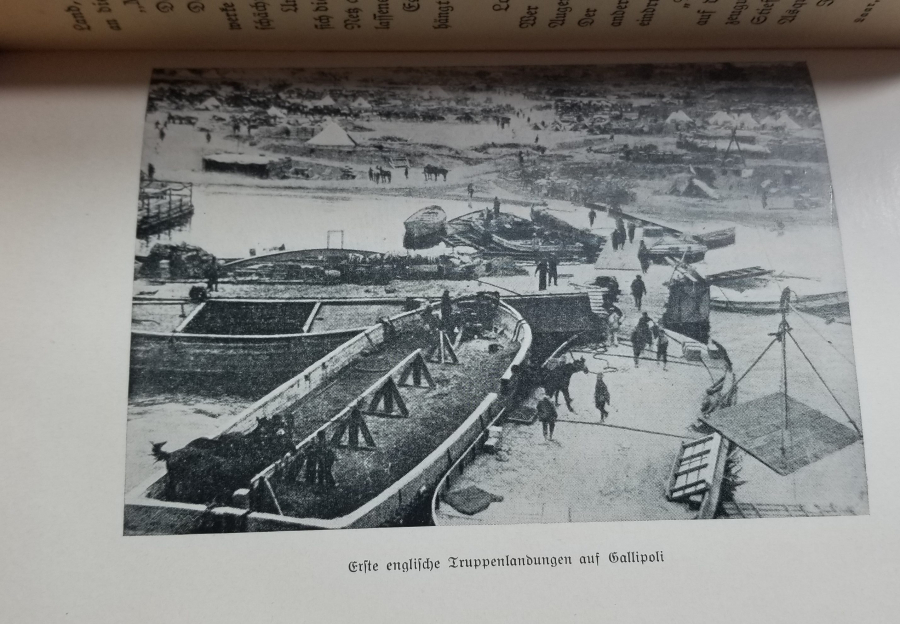 1. DÜNYA SAVAŞI DÖNEMİ İÇİ GRAVÜRLÜ ÇANAKKALE CEPHESİ KONULU ALMAN BASKISI KİTAP