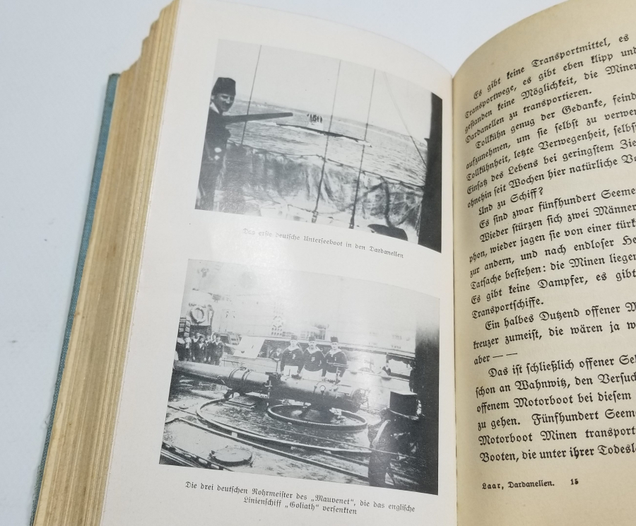 1. DÜNYA SAVAŞI DÖNEMİ İÇİ GRAVÜRLÜ ÇANAKKALE CEPHESİ KONULU ALMAN BASKISI KİTAP