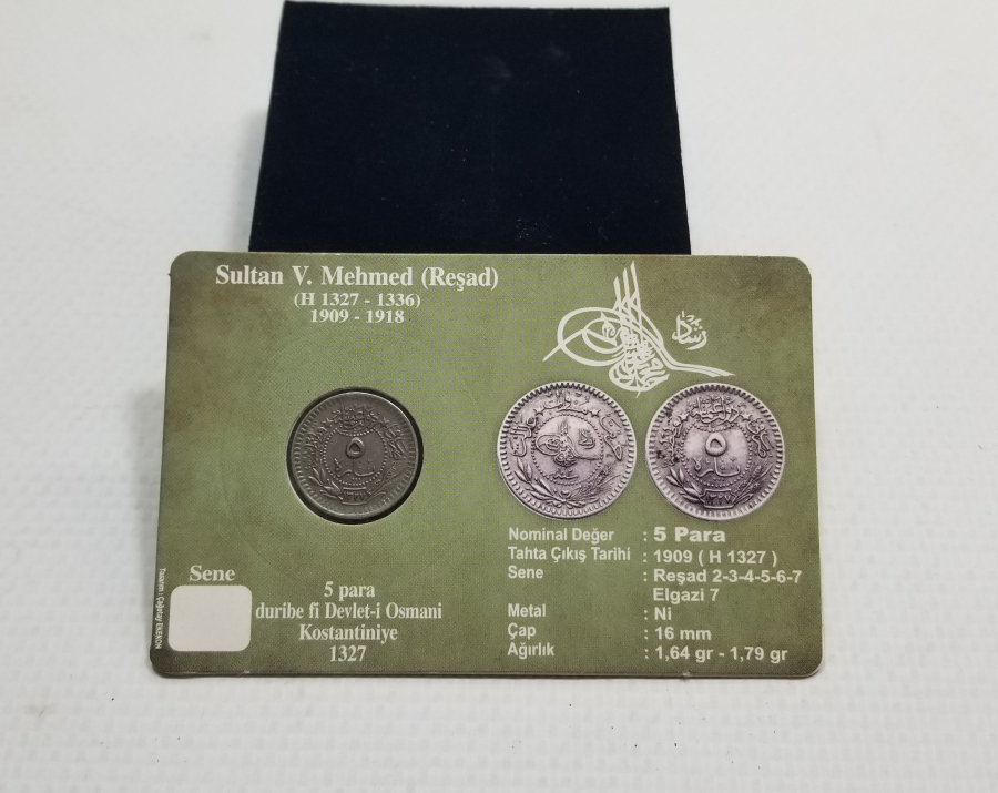 MEHMET REŞAT HAN DÖNEMİ KOLEKSİYONLUK NİKEL 5 PARA