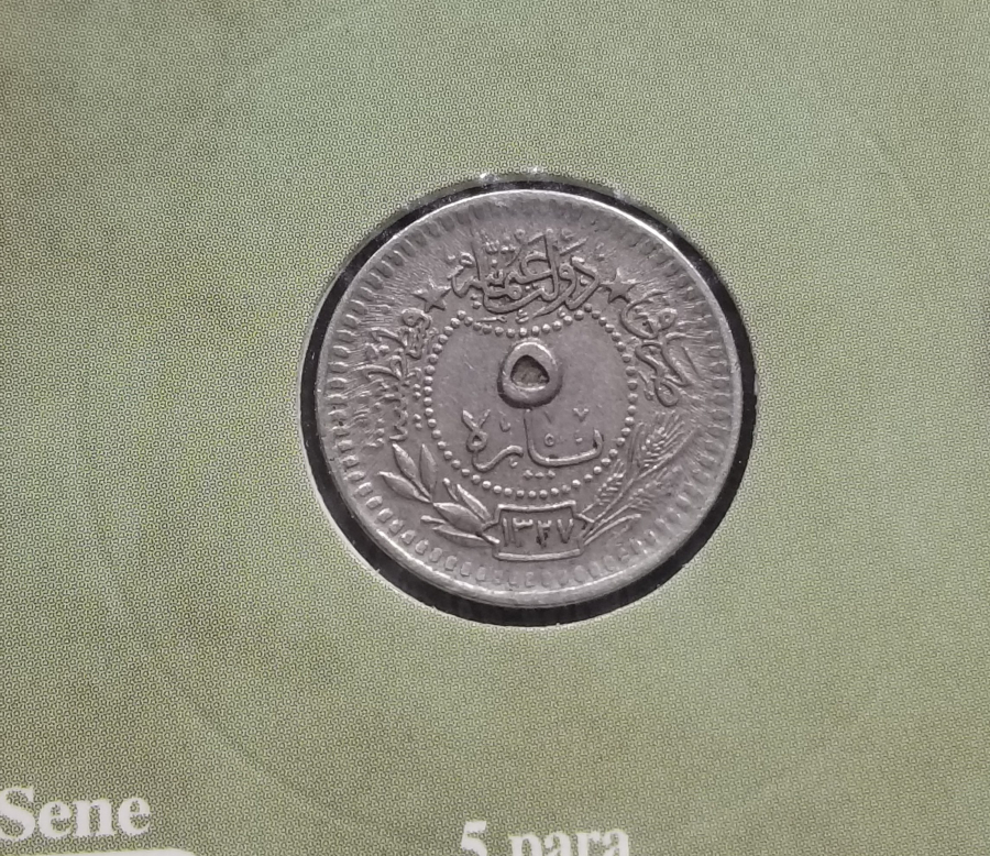 MEHMET REŞAT HAN DÖNEMİ KOLEKSİYONLUK NİKEL 5 PARA