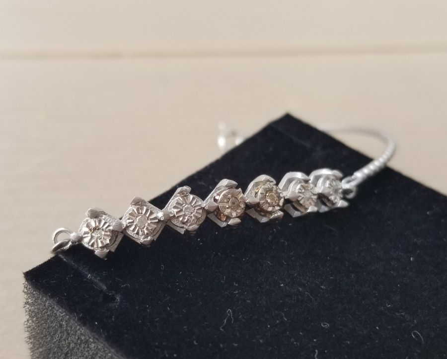 PIRLANTA TAŞLI GÜMÜŞ BİLEZİK - BİLEKLİK