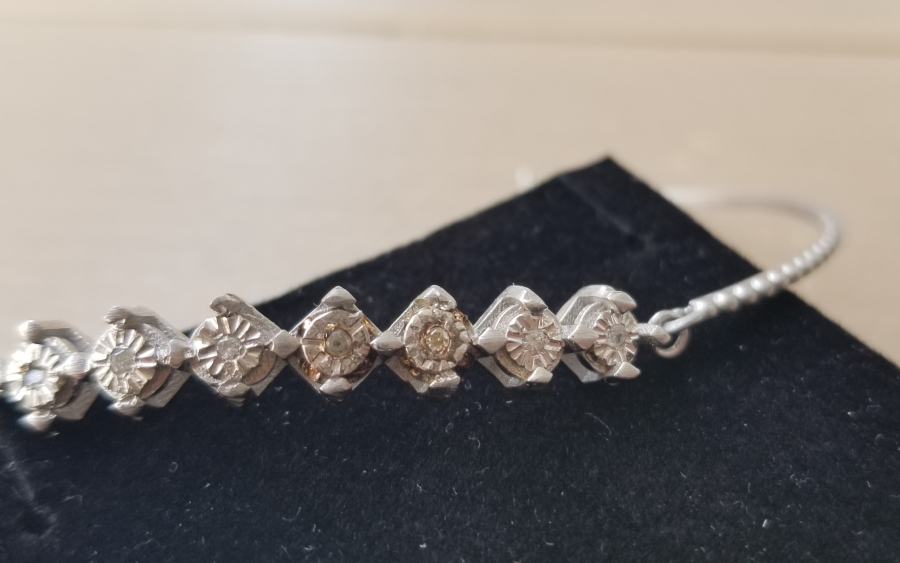 PIRLANTA TAŞLI GÜMÜŞ BİLEZİK - BİLEKLİK