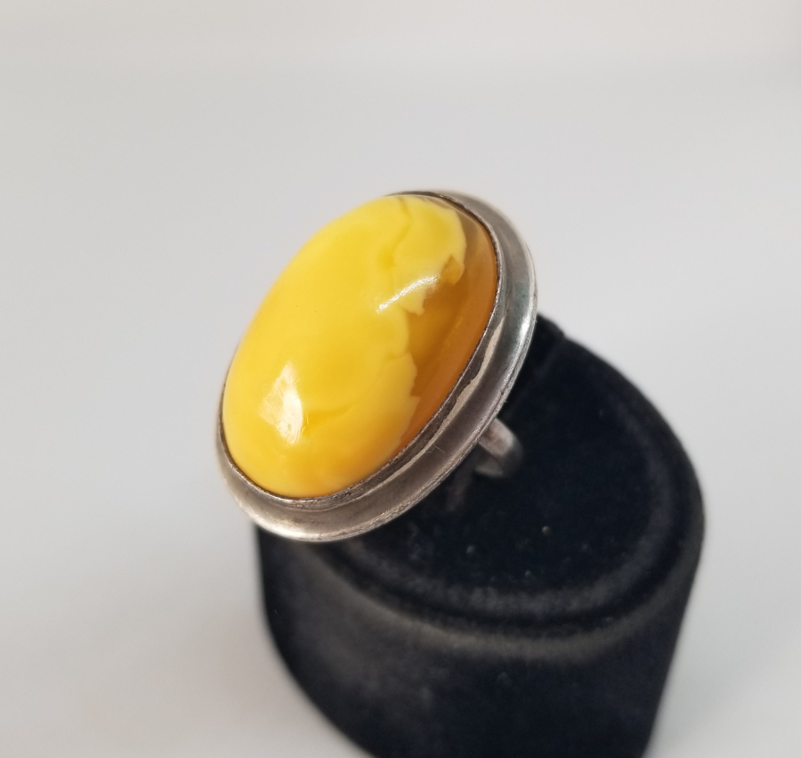 KAYA DAMLA KEHRİBARDAN ÖZEL YAPIM GÜMÜŞ YÜZÜK