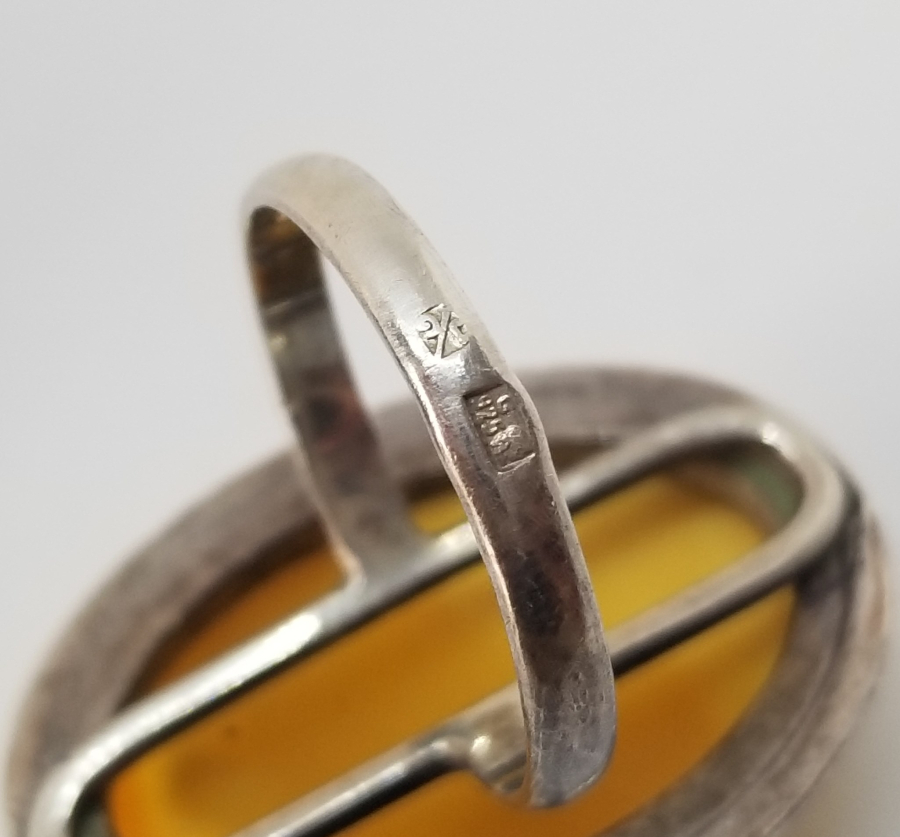 KAYA DAMLA KEHRİBARDAN ÖZEL YAPIM GÜMÜŞ YÜZÜK