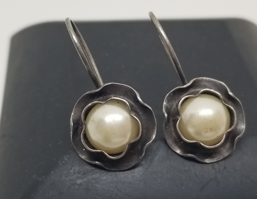 ÖZEL YAPIM İNCİLİ GÜMÜŞ KÜPE