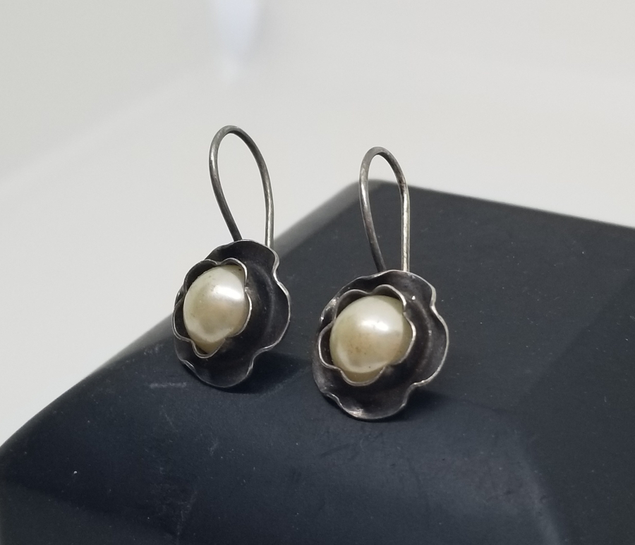 ÖZEL YAPIM İNCİLİ GÜMÜŞ KÜPE