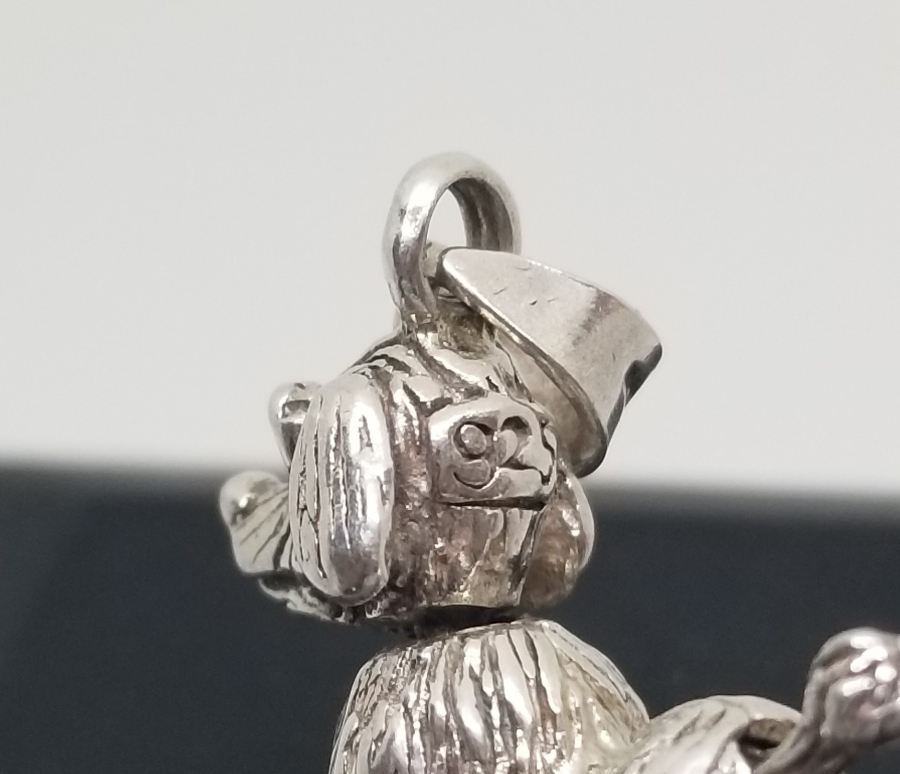 ÖZEL YAPIM KABARTMA İŞÇİLİKLİ KÖPEK FORMLU KOLYE UCU