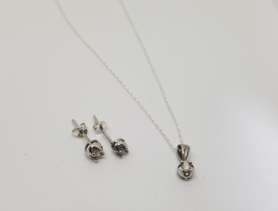 PIRLANTA TAŞLI KOLYE KÜPE TAKIMI