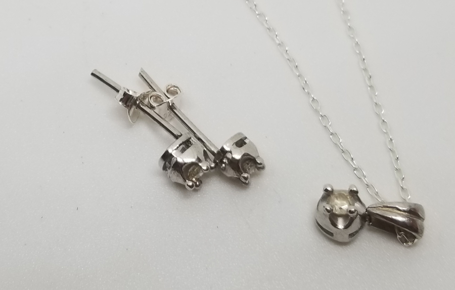 PIRLANTA TAŞLI KOLYE KÜPE TAKIMI