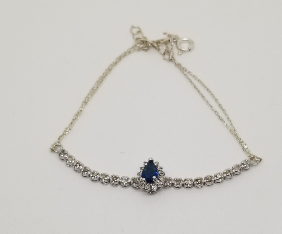 SAFİR VE PIRLANTA TAŞLI ÖZEL YAPIM BİLEZİK - BİLEKLİK