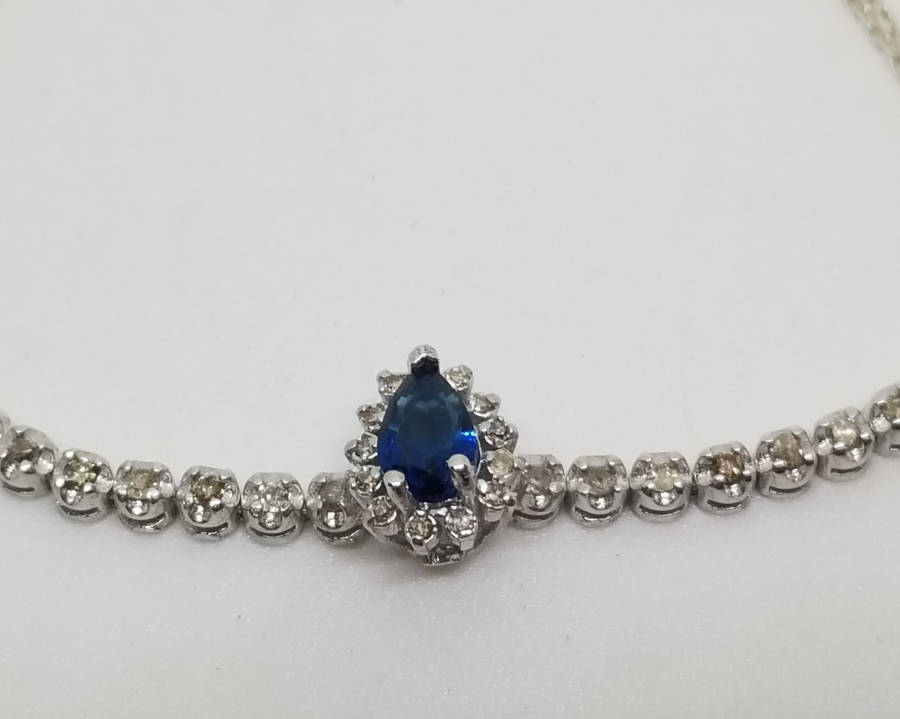 SAFİR VE PIRLANTA TAŞLI ÖZEL YAPIM BİLEZİK - BİLEKLİK