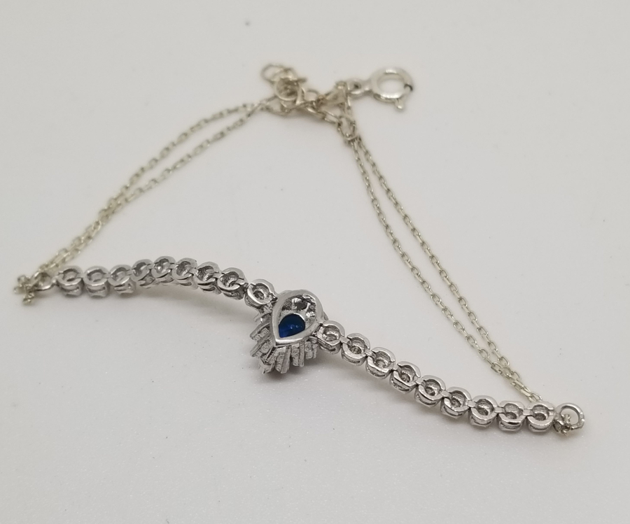 SAFİR VE PIRLANTA TAŞLI ÖZEL YAPIM BİLEZİK - BİLEKLİK