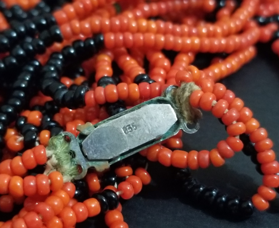 CEZAEVİ YAPIMI BONCUK İŞİ ANTİKA KOLYE - GERDANLIK