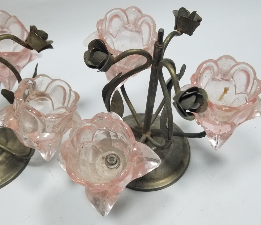 EL YAPIMI ANTİKA ÇİFT MUMLUK