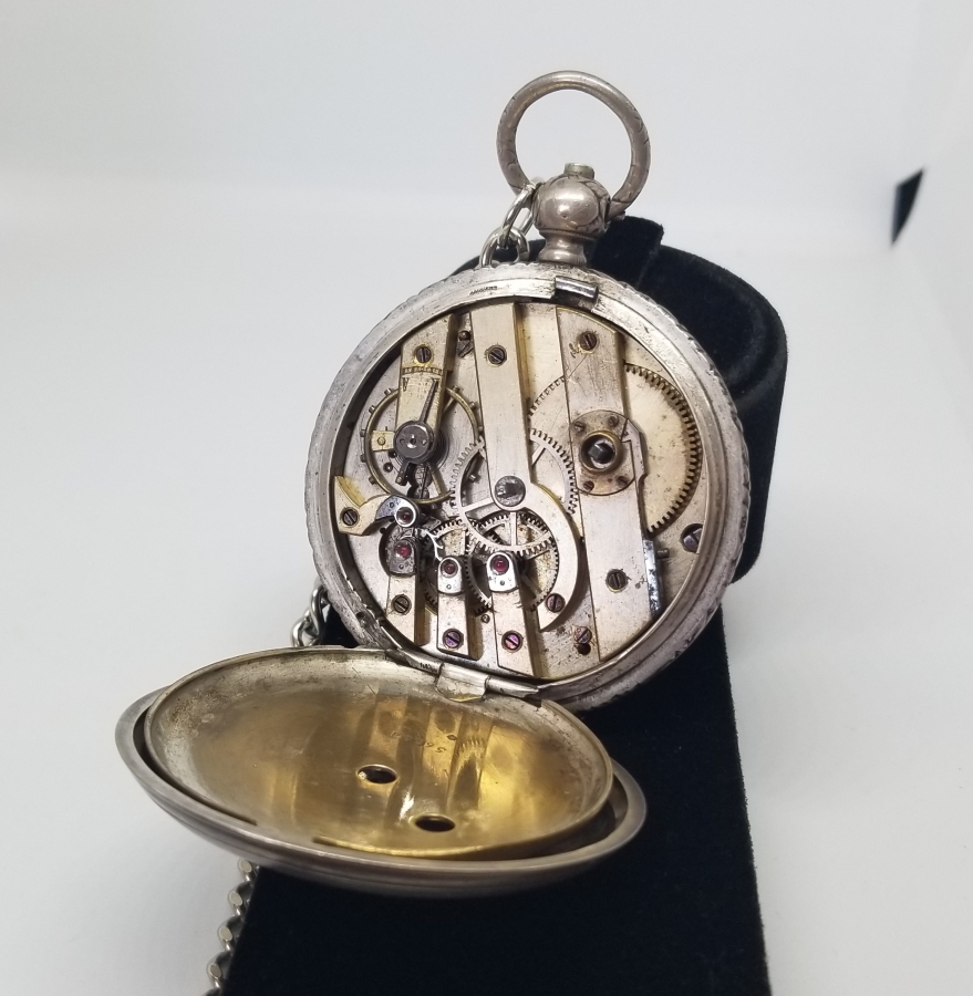 OSMANLI DÖNEMİ NADİR TİPTE GÜMÜŞ KASA KURMALI CEP SAATİ