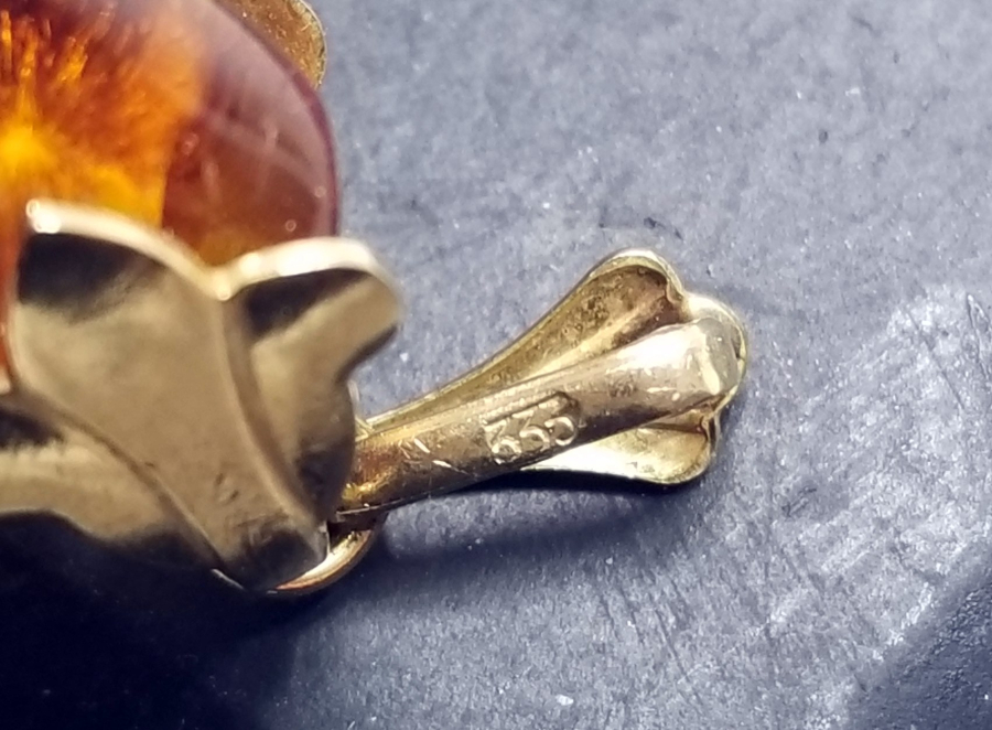 ALTIN KLİPSLİ ÖZEL YAPIM ANTİKA DAMLA KEHRİBAR KOLYE