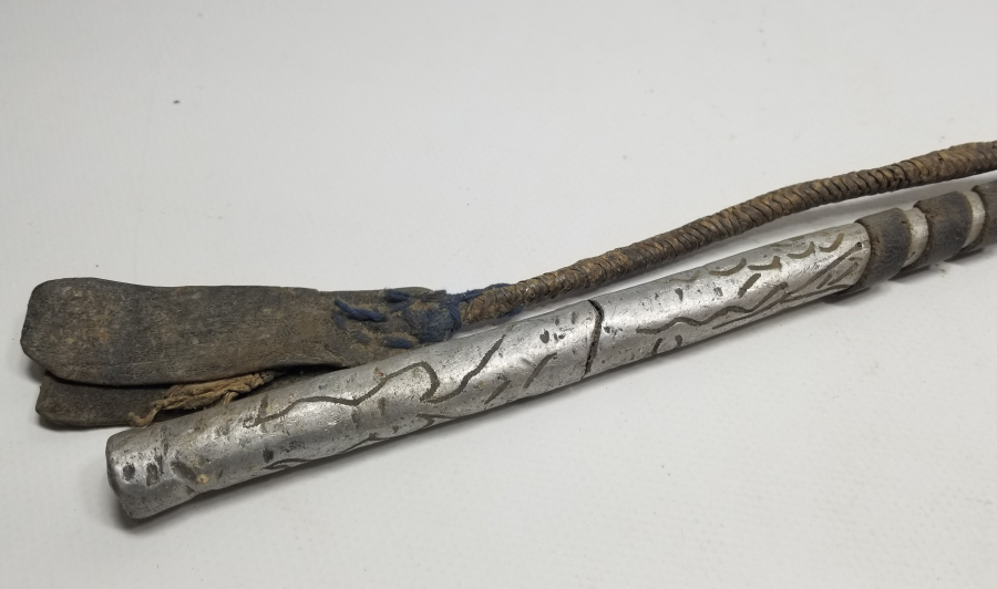 SAPINDA OSMANLICA SAHİBİNİN ADININ YAZILI OLDUĞU OSMANLI DÖNEMİ ÇERKES AT KAMÇISI