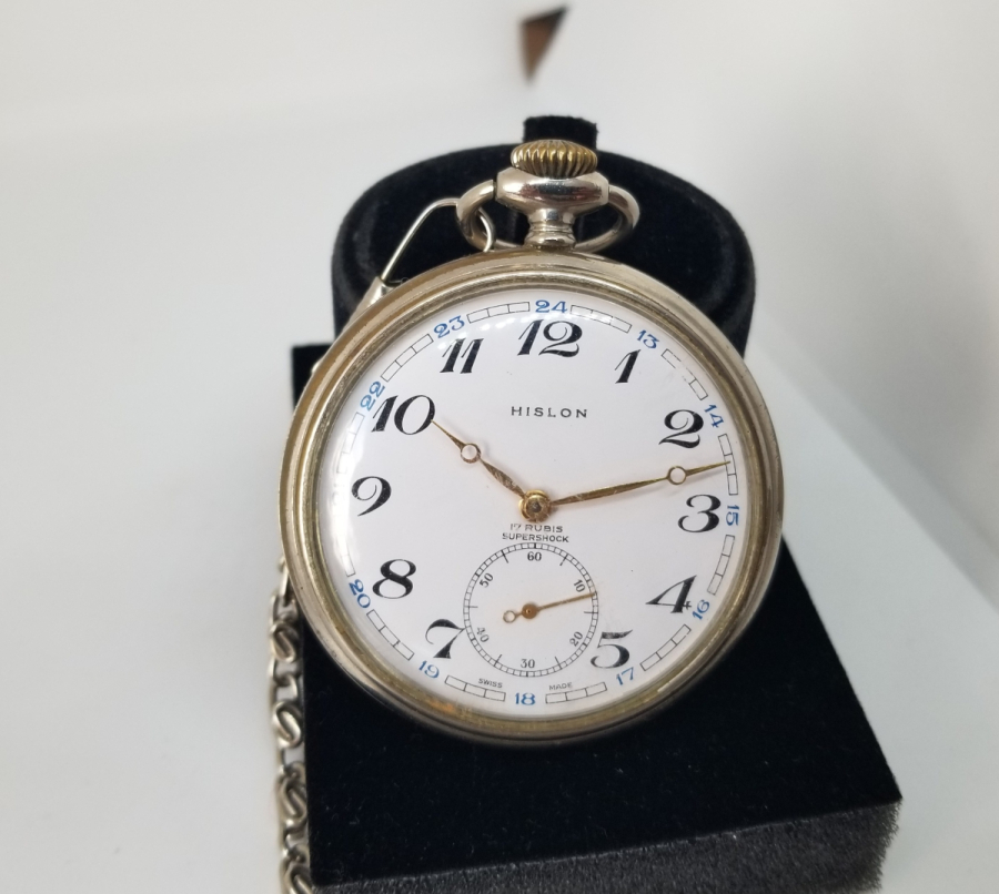 DEVLET DEMİR YOLLARI İÇİN YAPILMIŞ HISLON MARKA KURMALI ANTİKA CEP SAATİ