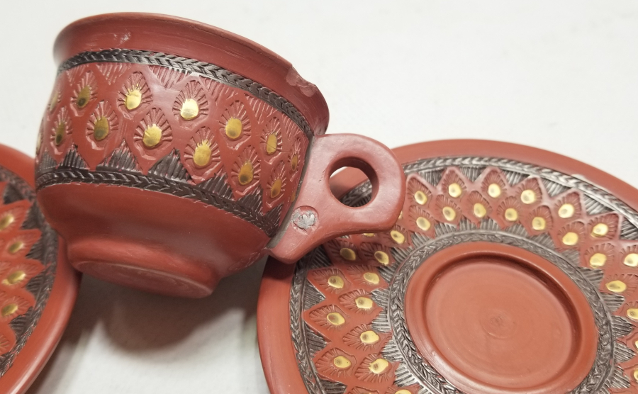 OSMANLI DÖNEMİ ÇOK NADİR USTA DAMGALI ÇİFT TOPHANE KAHVE FİNCANI