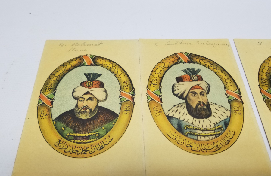 OSMANLI DÖNEMİ ÇOK NADİR ORİJİNAL ALBÜMÜNDE PADİŞAH KARTLARI SERİSİ KARTPOSTAL TAKIMI